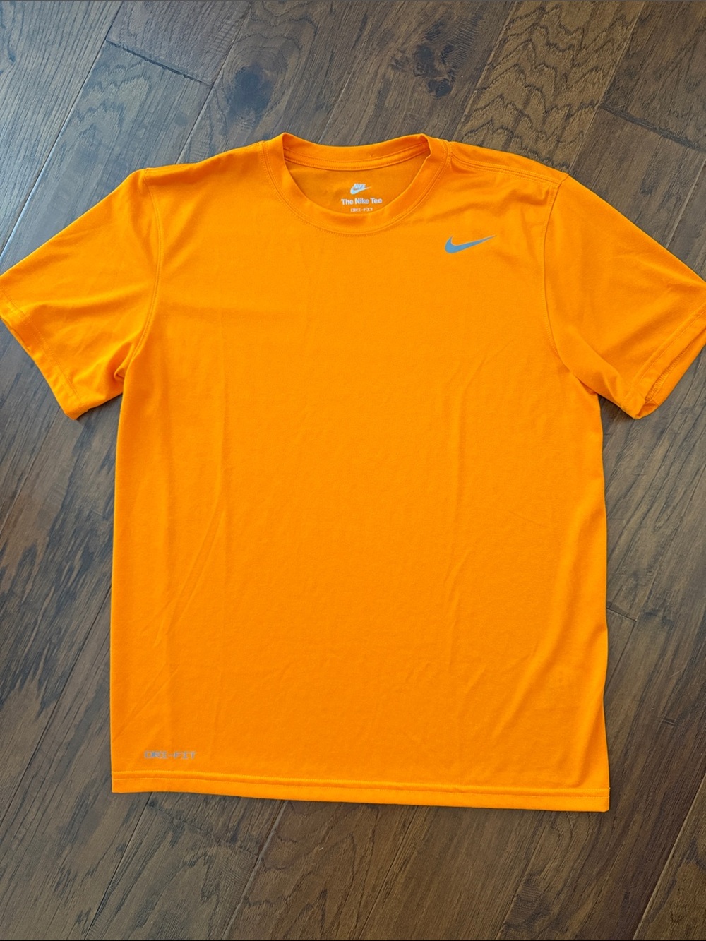 Nike Orange Short-Sleeve Dri-FIT Tee with grey Swoosh